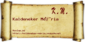 Kaldeneker Mária névjegykártya
